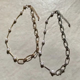 チェーンパールネックレス