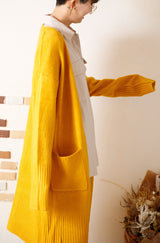 ポケット付きロングカーディガン