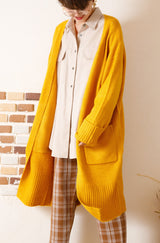 ポケット付きロングカーディガン