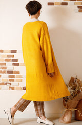 ポケット付きロングカーディガン