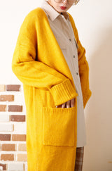 ポケット付きロングカーディガン