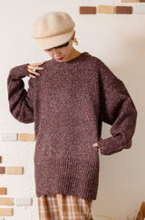 カラーネップニットプルオーバー