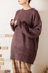 カラーネップニットプルオーバー