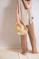 異素材切替ノースリプルオーバー