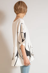 プリント配色プルオーバー