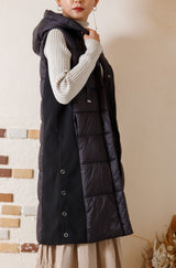 サイド切替CLOMAX中綿ロングベスト