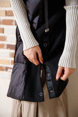 サイド切替CLOMAX中綿ロングベスト