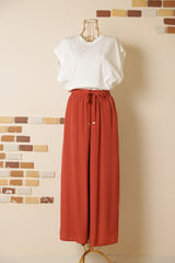 ウエストシャーリングフレアパンツ