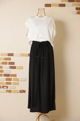 ウエストシャーリングフレアパンツ