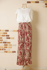 レトロパターンストレートパンツ