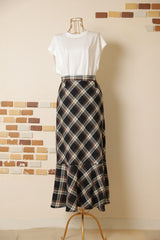マーメイドチェックスカート