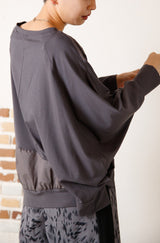 異素材切替ラグランビッグプルオーバー