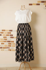 ティアードチェックスカート