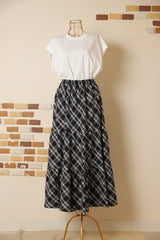 ティアードチェックスカート