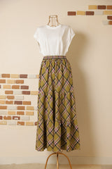 ティアードチェックスカート