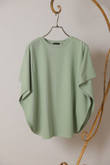 ワイドリブポンチョTシャツ