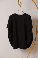 ワイドリブポンチョTシャツ