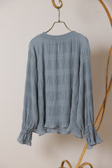 シフォンジョーゼットプリーツブラウス