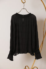 シフォンジョーゼットプリーツブラウス