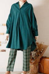 変形スキッパーロングプルオーバー