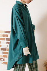 変形スキッパーロングプルオーバー