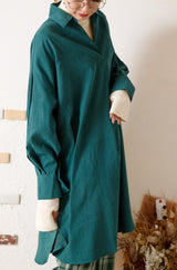 変形スキッパーロングプルオーバー