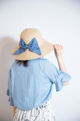 フリル袖リネンブラウス