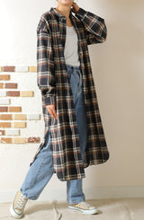 ロングチェックシャツ