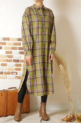 ロングチェックシャツ