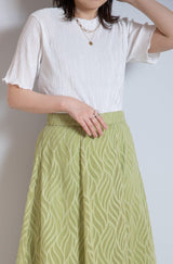 ランダムプリーツメロー半袖ブラウス