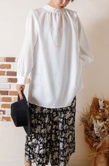 プリーツスリーブブラウス