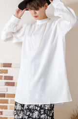 プリーツスリーブブラウス