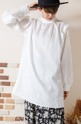 プリーツスリーブブラウス