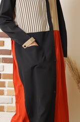 ブッロキングプリーツワンピース