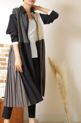 ブッロキングプリーツワンピース