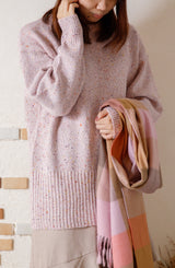 カラーネップニットプルオーバー