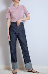 デニムロールアップパンツ