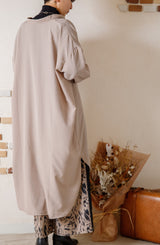 ピンタックブザムカラーシャツワンピース