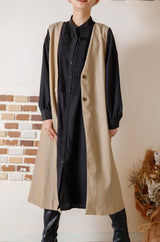 ピンタックブザムカラーシャツワンピース