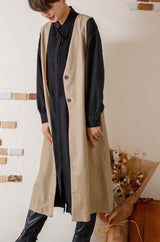 ピンタックブザムカラーシャツワンピース