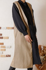 Vネックロングベスト