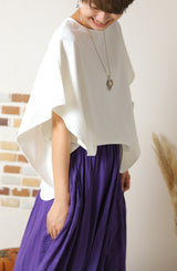 ワイドリブポンチョTシャツ