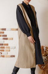 ピンタックブザムカラーシャツワンピース