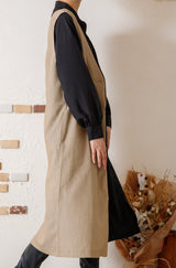 Vネックロングベスト