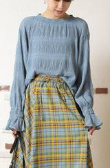 シフォンジョーゼットプリーツブラウス