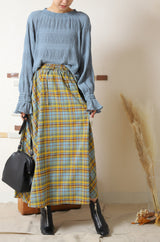 マドラスチェックスカート