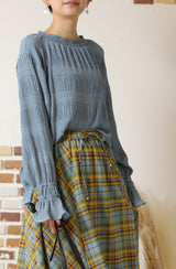 シフォンジョーゼットプリーツブラウス