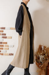 Vネックロングベスト