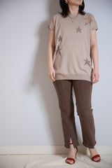 星柄ニットTシャツ