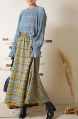 シフォンジョーゼットプリーツブラウス